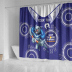Custom NRL Bulldogs NAIDOC Week Shower Curtain Keep The Fire Burning Indigenous Art