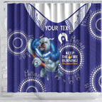 Custom NRL Bulldogs NAIDOC Week Shower Curtain Keep The Fire Burning Indigenous Art