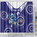 Custom NRL Bulldogs NAIDOC Week Shower Curtain Keep The Fire Burning Indigenous Art