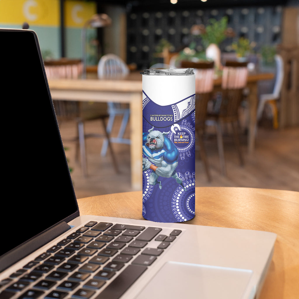 NRL Bulldogs NAIDOC Week Skinny Tumbler Keep The Fire Burning Indigenous Art