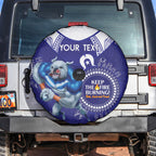 Custom NRL Bulldogs NAIDOC Week Spare Tire Cover Keep The Fire Burning Indigenous Art