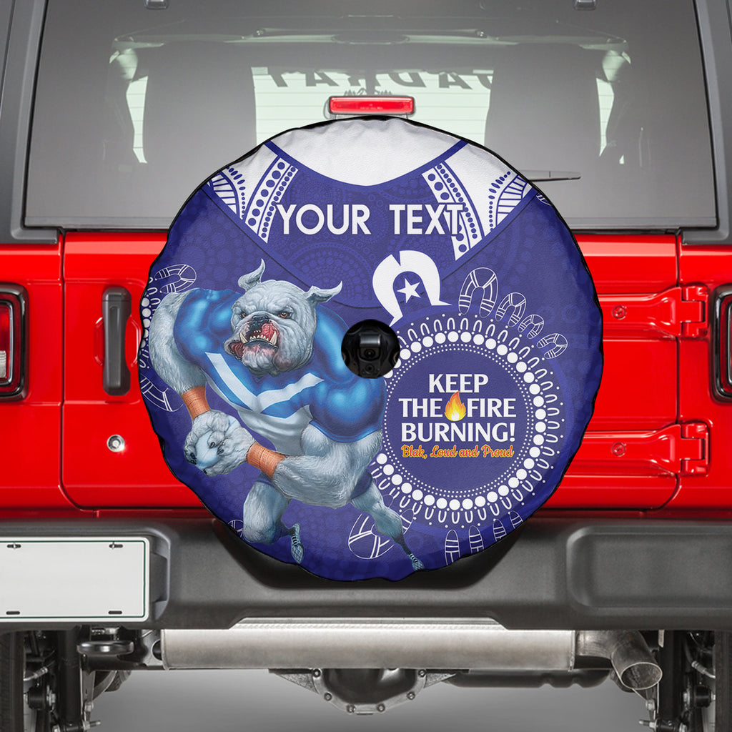 Custom NRL Bulldogs NAIDOC Week Spare Tire Cover Keep The Fire Burning Indigenous Art
