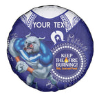 Custom NRL Bulldogs NAIDOC Week Spare Tire Cover Keep The Fire Burning Indigenous Art