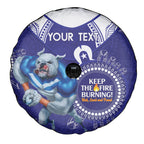 Custom NRL Bulldogs NAIDOC Week Spare Tire Cover Keep The Fire Burning Indigenous Art