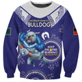 Custom NRL Bulldogs NAIDOC Week Sweatshirt Keep The Fire Burning Indigenous Art