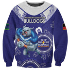 Custom NRL Bulldogs NAIDOC Week Sweatshirt Keep The Fire Burning Indigenous Art