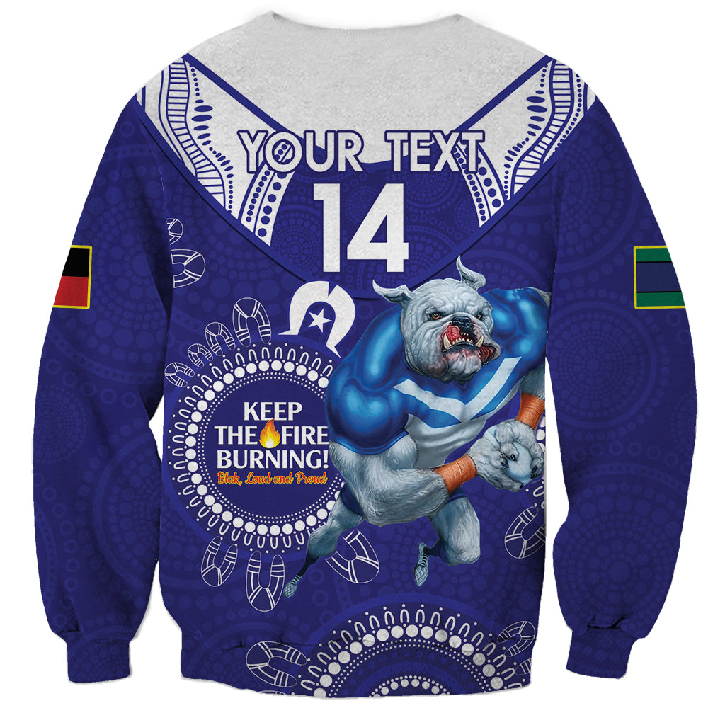 Custom NRL Bulldogs NAIDOC Week Sweatshirt Keep The Fire Burning Indigenous Art