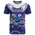 Custom NRL Bulldogs NAIDOC Week T Shirt Keep The Fire Burning Indigenous Art