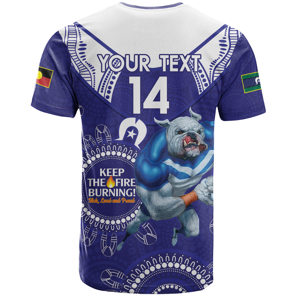 Custom NRL Bulldogs NAIDOC Week T Shirt Keep The Fire Burning Indigenous Art