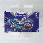 Custom NRL Bulldogs NAIDOC Week Tablecloth Keep The Fire Burning Indigenous Art