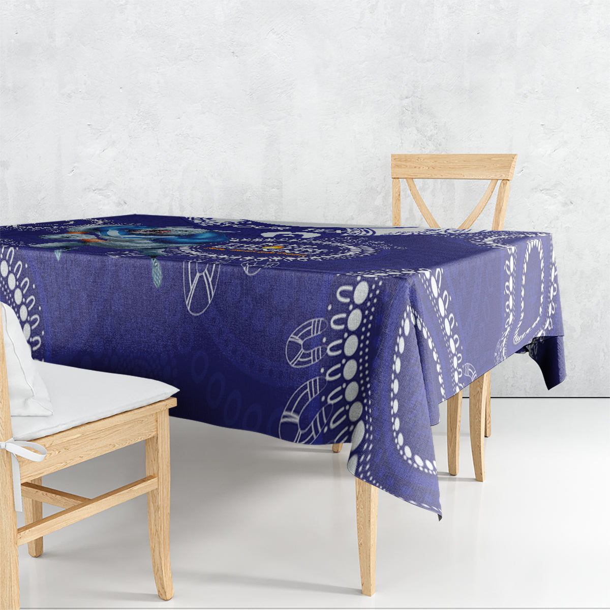 Custom NRL Bulldogs NAIDOC Week Tablecloth Keep The Fire Burning Indigenous Art