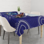 Custom NRL Bulldogs NAIDOC Week Tablecloth Keep The Fire Burning Indigenous Art