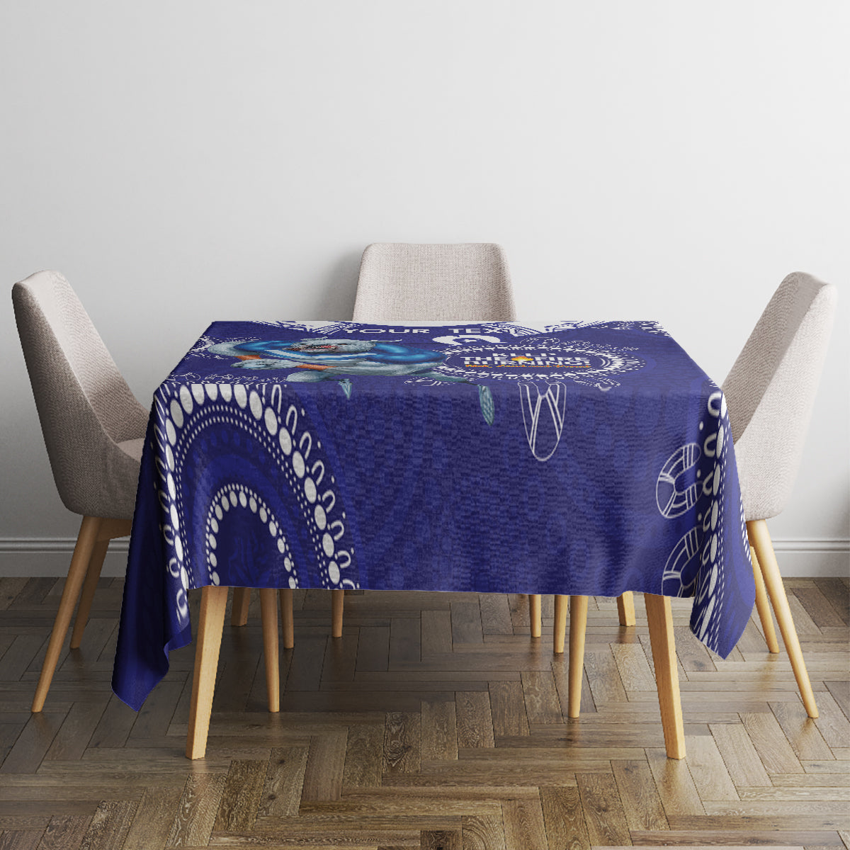 Custom NRL Bulldogs NAIDOC Week Tablecloth Keep The Fire Burning Indigenous Art