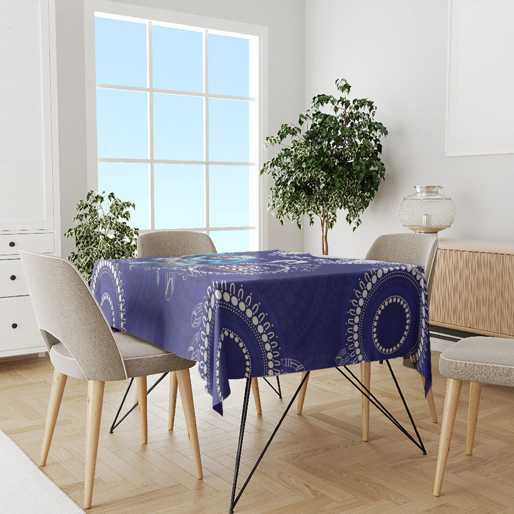 Custom NRL Bulldogs NAIDOC Week Tablecloth Keep The Fire Burning Indigenous Art