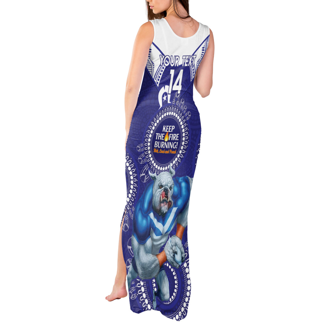 Custom NRL Bulldogs NAIDOC Week Tank Maxi Dress Keep The Fire Burning Indigenous Art
