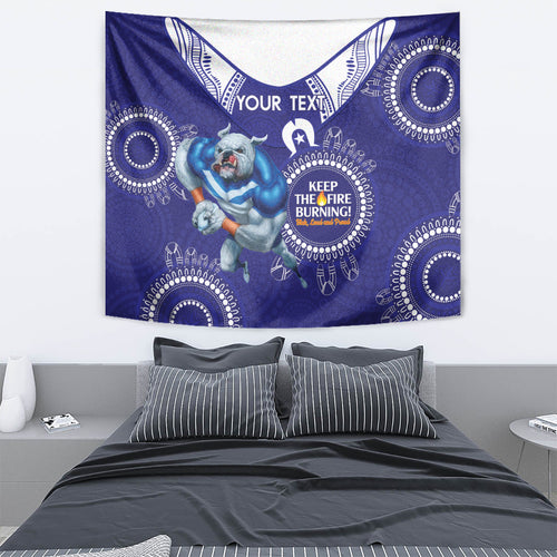 Custom NRL Bulldogs NAIDOC Week Tapestry Keep The Fire Burning Indigenous Art