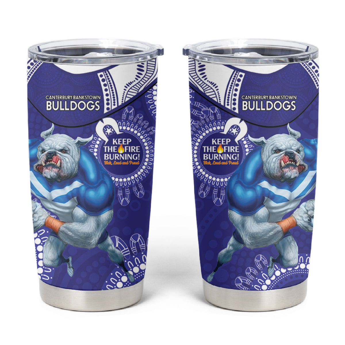 NRL Bulldogs NAIDOC Week Tumbler Cup Keep The Fire Burning Indigenous Art