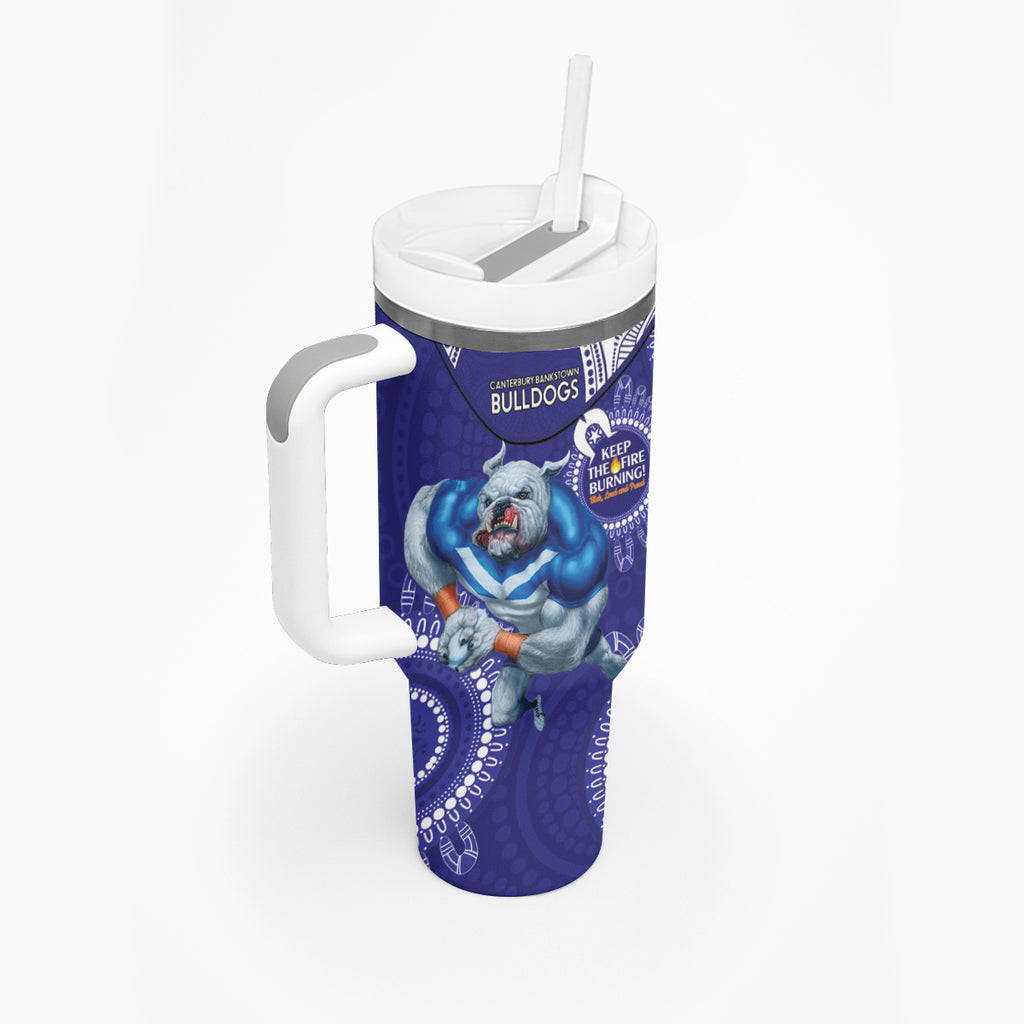 NRL Bulldogs NAIDOC Week Tumbler With Handle Keep The Fire Burning Indigenous Art