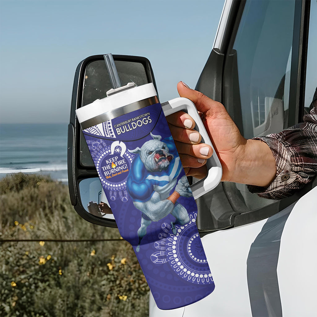 NRL Bulldogs NAIDOC Week Tumbler With Handle Keep The Fire Burning Indigenous Art
