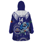 Custom NRL Bulldogs NAIDOC Week Wearable Blanket Hoodie Keep The Fire Burning Indigenous Art