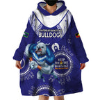 Custom NRL Bulldogs NAIDOC Week Wearable Blanket Hoodie Keep The Fire Burning Indigenous Art
