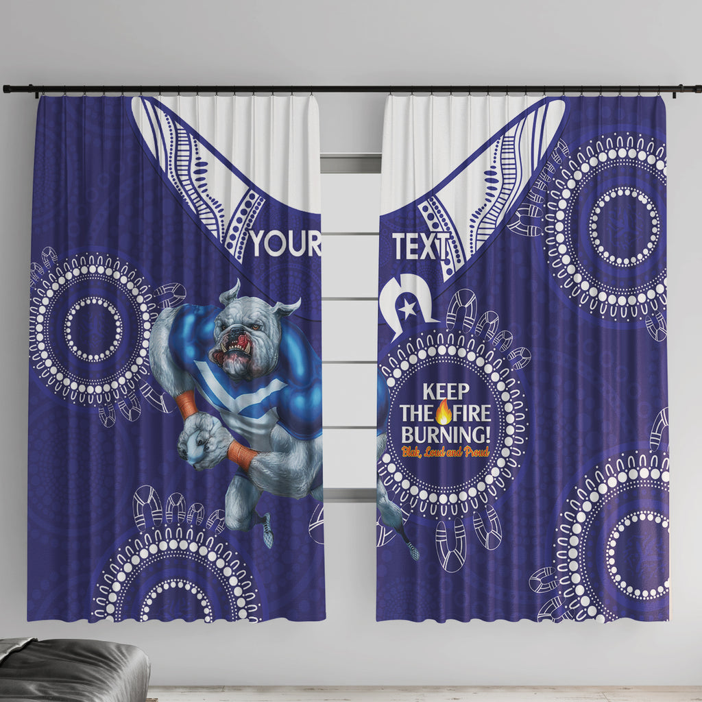 Custom NRL Bulldogs NAIDOC Week Window Curtain Keep The Fire Burning Indigenous Art