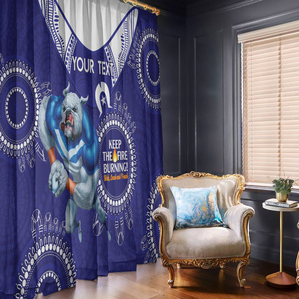 Custom NRL Bulldogs NAIDOC Week Window Curtain Keep The Fire Burning Indigenous Art