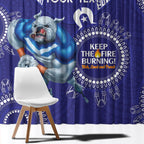 Custom NRL Bulldogs NAIDOC Week Window Curtain Keep The Fire Burning Indigenous Art