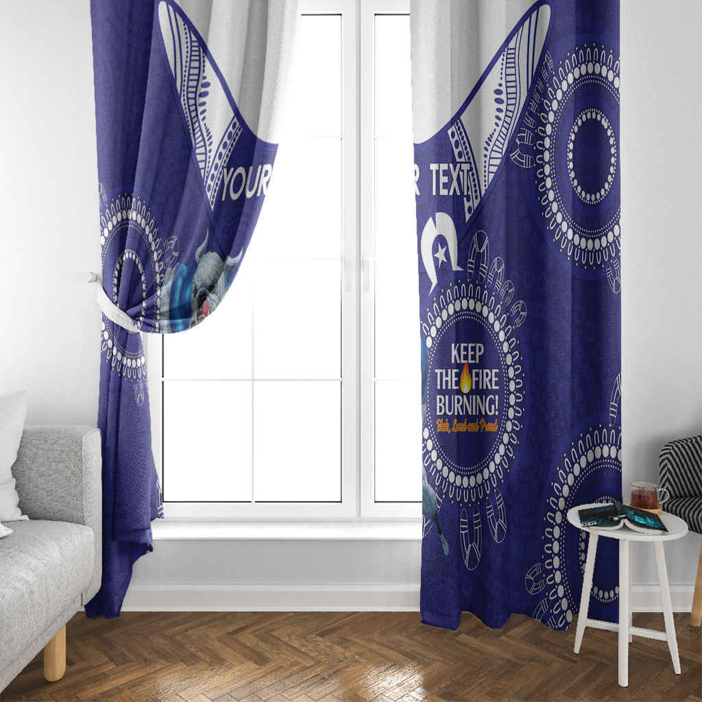 Custom NRL Bulldogs NAIDOC Week Window Curtain Keep The Fire Burning Indigenous Art