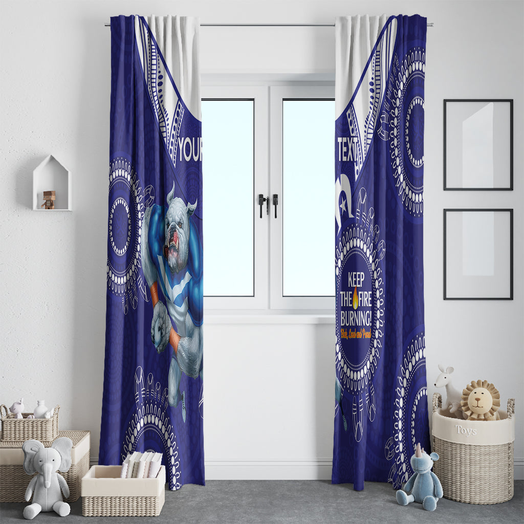 Custom NRL Bulldogs NAIDOC Week Window Curtain Keep The Fire Burning Indigenous Art
