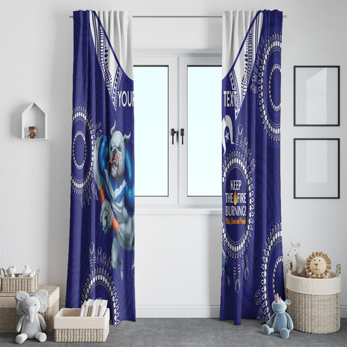 Custom NRL Bulldogs NAIDOC Week Window Curtain Keep The Fire Burning Indigenous Art