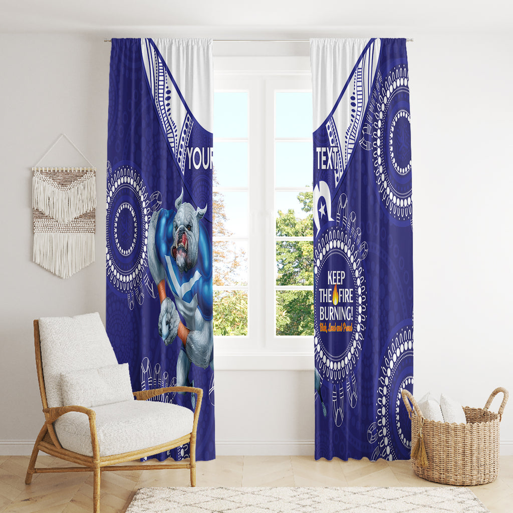 Custom NRL Bulldogs NAIDOC Week Window Curtain Keep The Fire Burning Indigenous Art