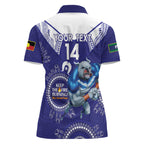 Custom NRL Bulldogs NAIDOC Week Women Polo Shirt Keep The Fire Burning Indigenous Art