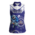 Custom NRL Bulldogs NAIDOC Week Women Sleeveless Polo Shirt Keep The Fire Burning Indigenous Art