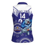 Custom NRL Bulldogs NAIDOC Week Women Sleeveless Polo Shirt Keep The Fire Burning Indigenous Art