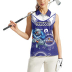 Custom NRL Bulldogs NAIDOC Week Women Sleeveless Polo Shirt Keep The Fire Burning Indigenous Art