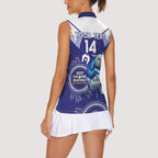 Custom NRL Bulldogs NAIDOC Week Women Sleeveless Polo Shirt Keep The Fire Burning Indigenous Art