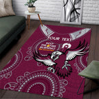 Custom NRL Sea Eagles NAIDOC Week Area Rug Keep The Fire Burning Indigenous Art