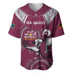 Custom NRL Sea Eagles NAIDOC Week Baseball Jersey Keep The Fire Burning Indigenous Art