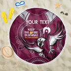 Custom NRL Sea Eagles NAIDOC Week Beach Blanket Keep The Fire Burning Indigenous Art