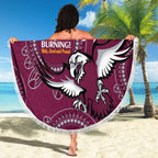 Custom NRL Sea Eagles NAIDOC Week Beach Blanket Keep The Fire Burning Indigenous Art