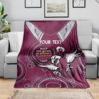 Custom NRL Sea Eagles NAIDOC Week Blanket Keep The Fire Burning Indigenous Art
