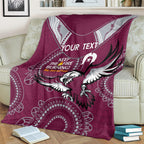 Custom NRL Sea Eagles NAIDOC Week Blanket Keep The Fire Burning Indigenous Art