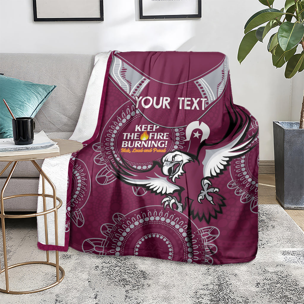 Custom NRL Sea Eagles NAIDOC Week Blanket Keep The Fire Burning Indigenous Art