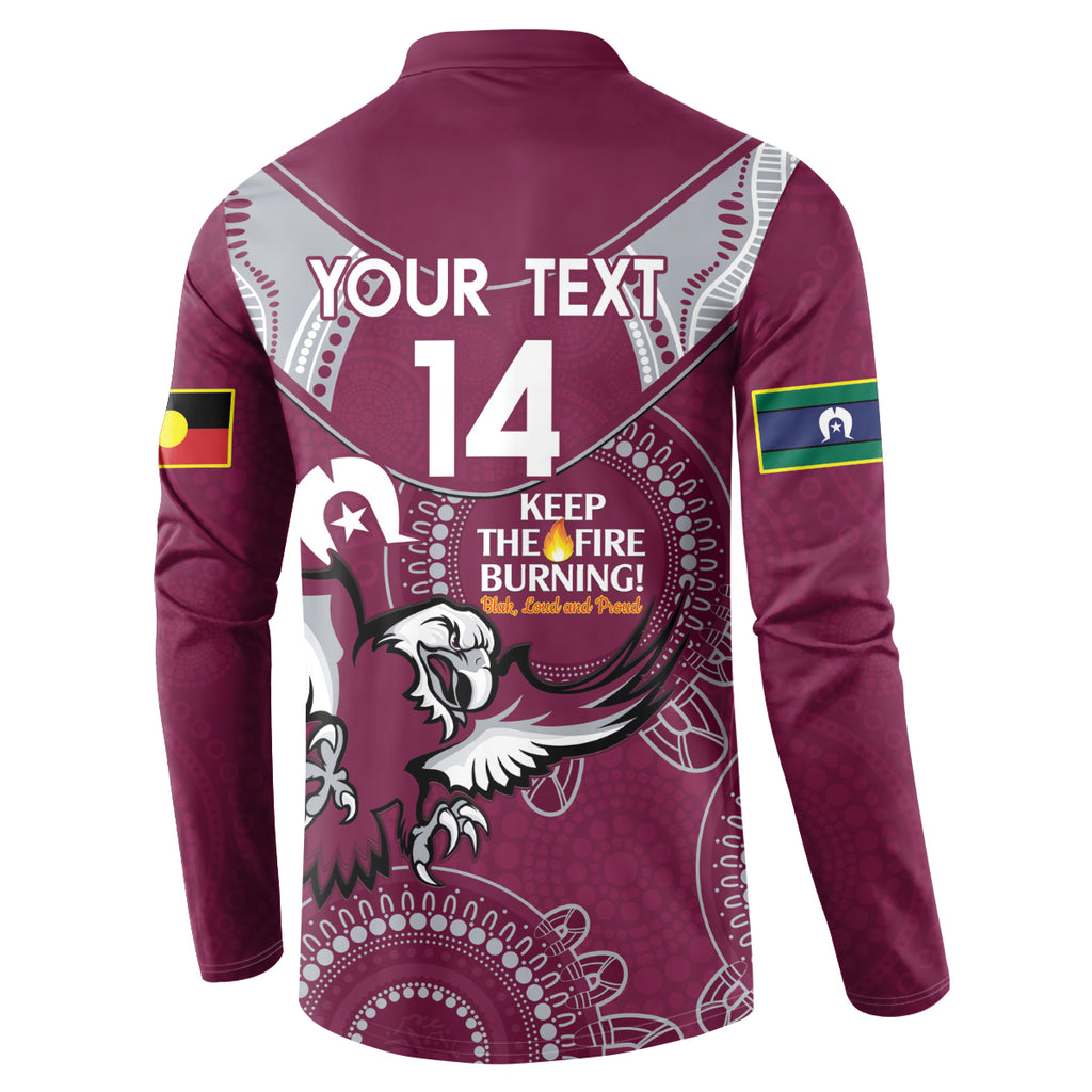 Custom NRL Sea Eagles NAIDOC Week Button Sweatshirt Keep The Fire Burning Indigenous Art
