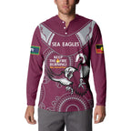 Custom NRL Sea Eagles NAIDOC Week Button Sweatshirt Keep The Fire Burning Indigenous Art