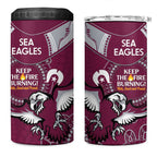 NRL Sea Eagles NAIDOC Week 4 in 1 Can Cooler Tumbler Keep The Fire Burning Indigenous Art
