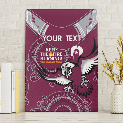 Custom NRL Sea Eagles NAIDOC Week Canvas Wall Art Keep The Fire Burning Indigenous Art