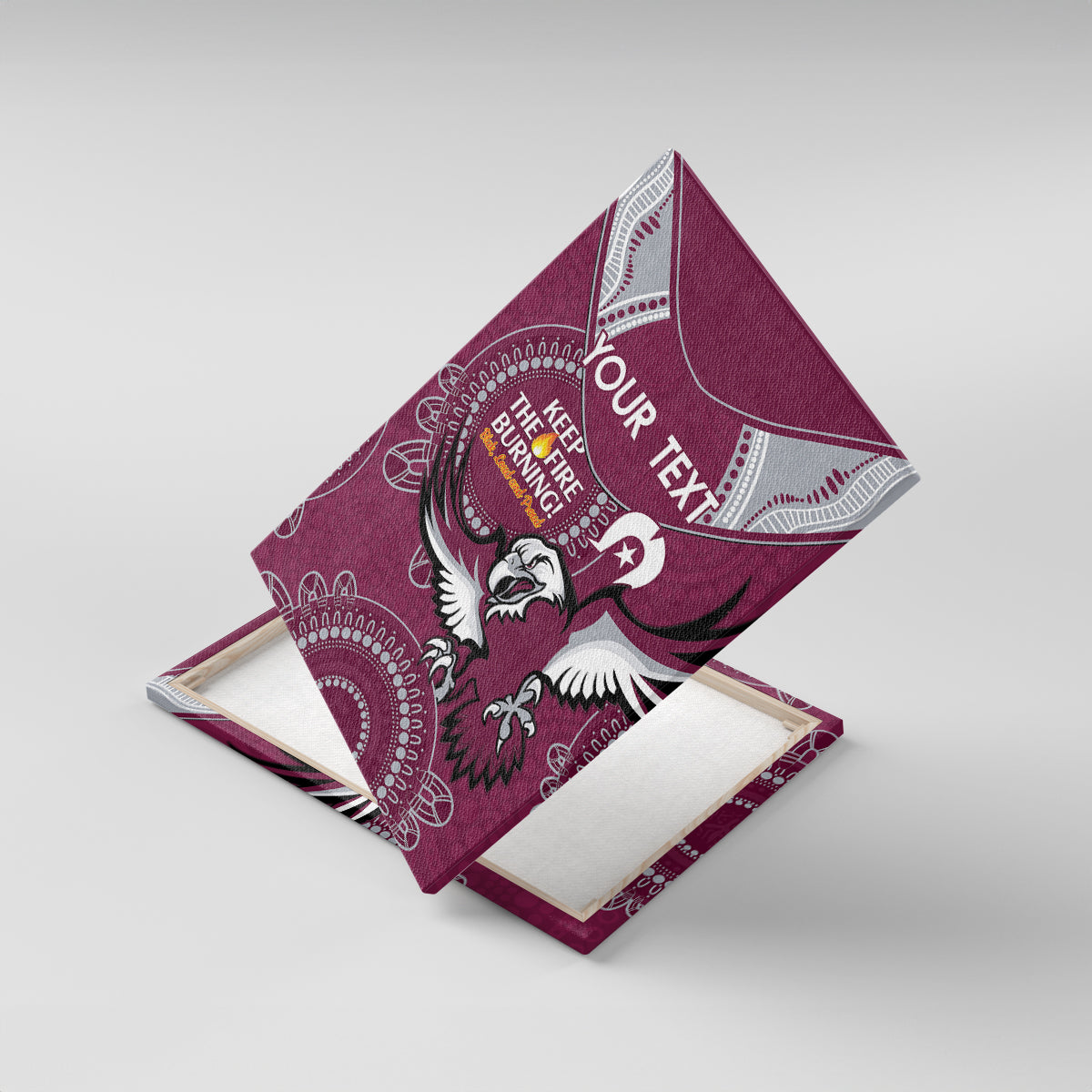 Custom NRL Sea Eagles NAIDOC Week Canvas Wall Art Keep The Fire Burning Indigenous Art