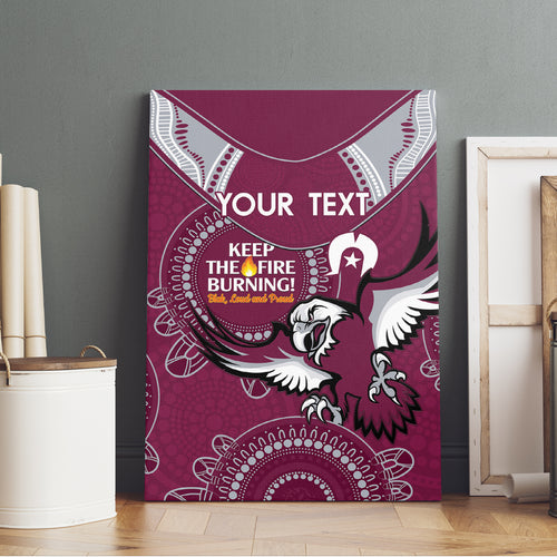 Custom NRL Sea Eagles NAIDOC Week Canvas Wall Art Keep The Fire Burning Indigenous Art